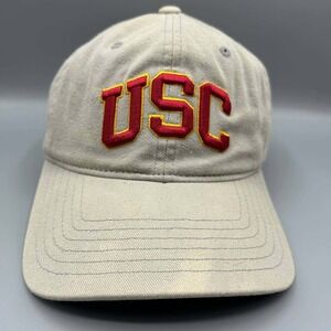 USC Trojans Annenberg Hat Men Beige Embroidered Strap Back Cap Cotton